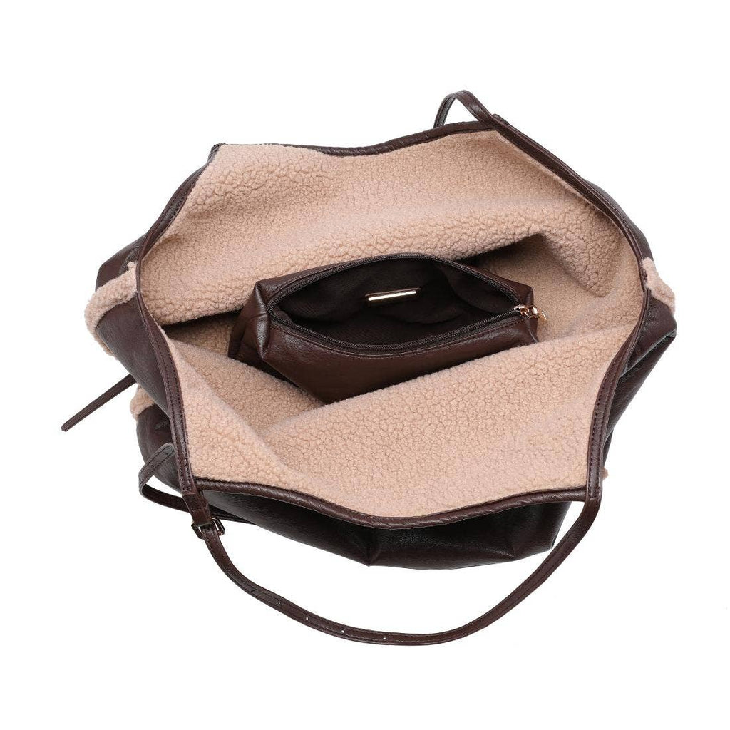Beau  Reversible Coffee Tote  Leather Hand Bag