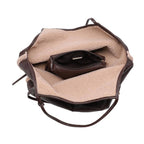 Beau  Reversible Coffee Tote  Leather Hand Bag