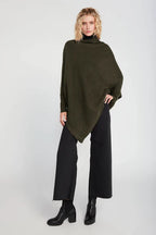 Olive Triangle Poncho with Sleeves