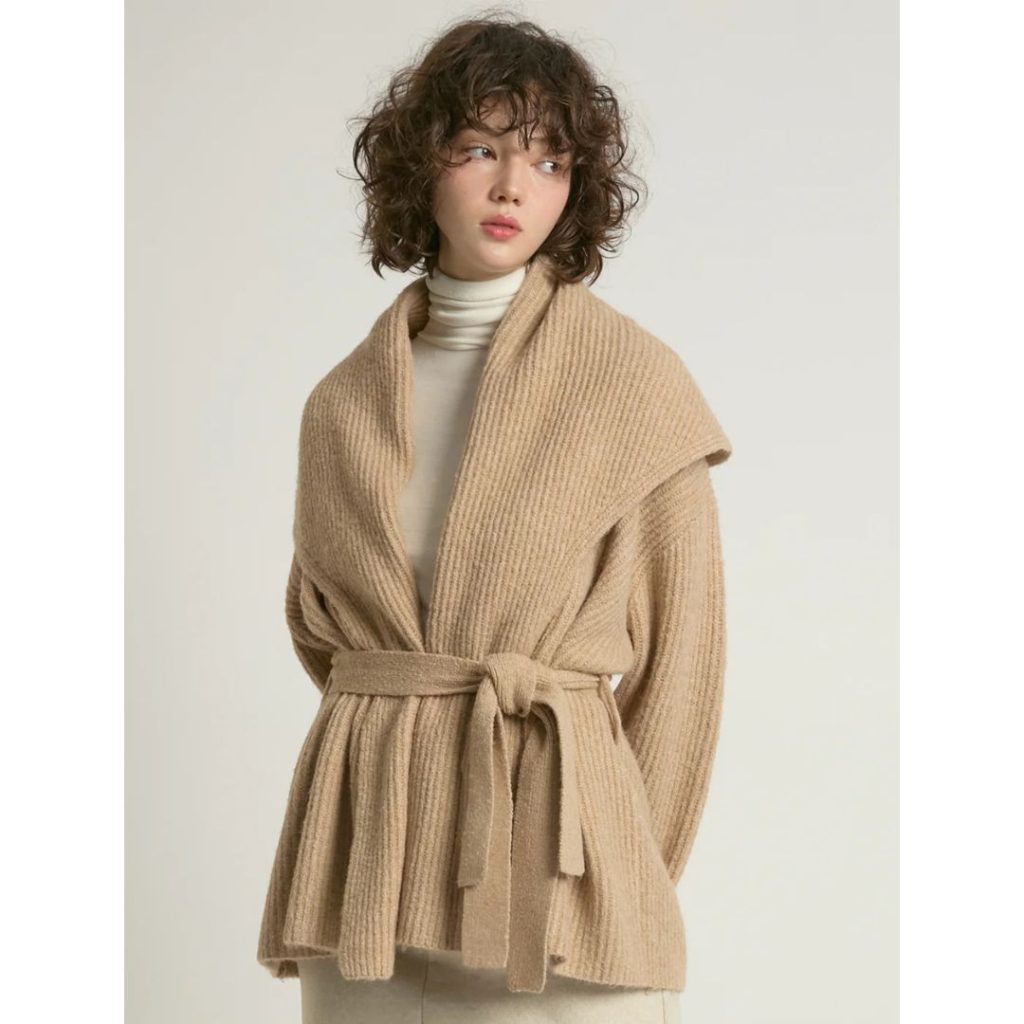 Shawl Collar Belt Cardigan
