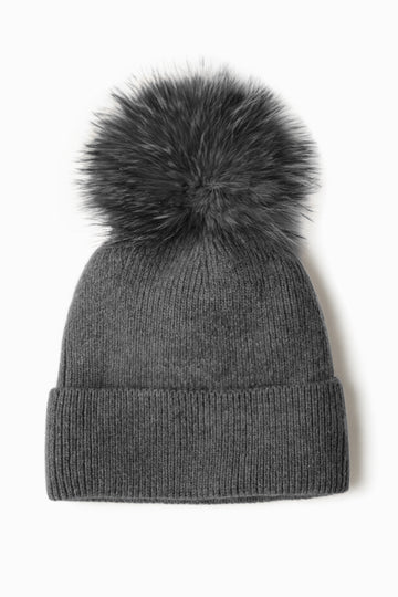 pom pom beanie charcoal