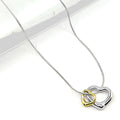 TWO TONE HEART NECKLACE SILVER