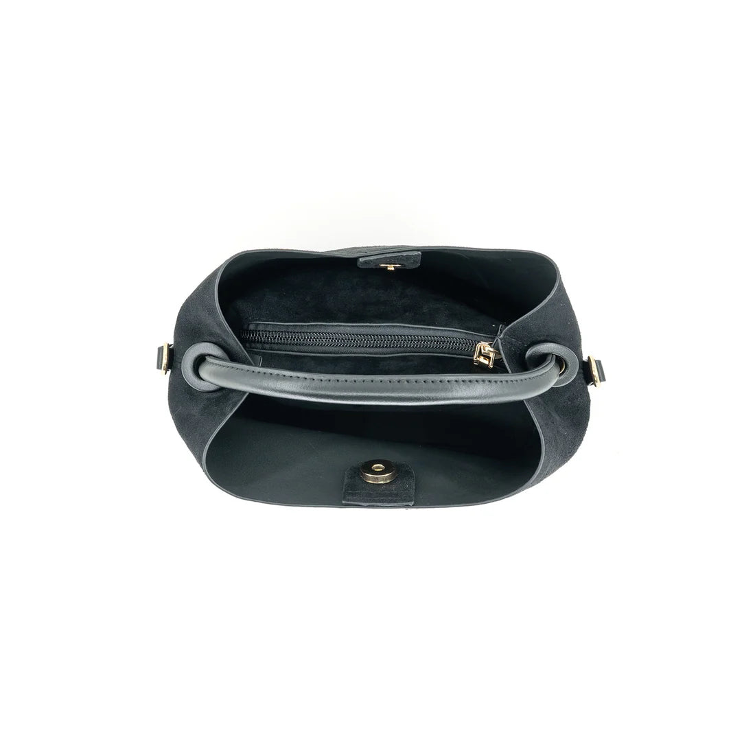 Siena Suede Structured Bucket Bag | Crossbody