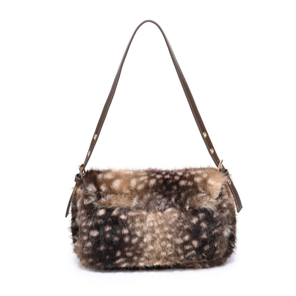 Beverly - Faux Fur Cow Print Shoulder Handbag