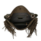 Folklore Hobo Suede Handbag with Fringe