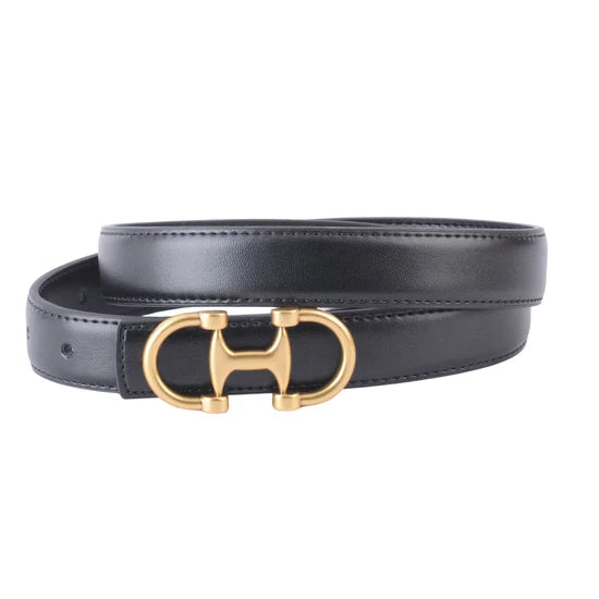 Equestrian Brown Suede Belt with Horse Bit  Gold Buckle