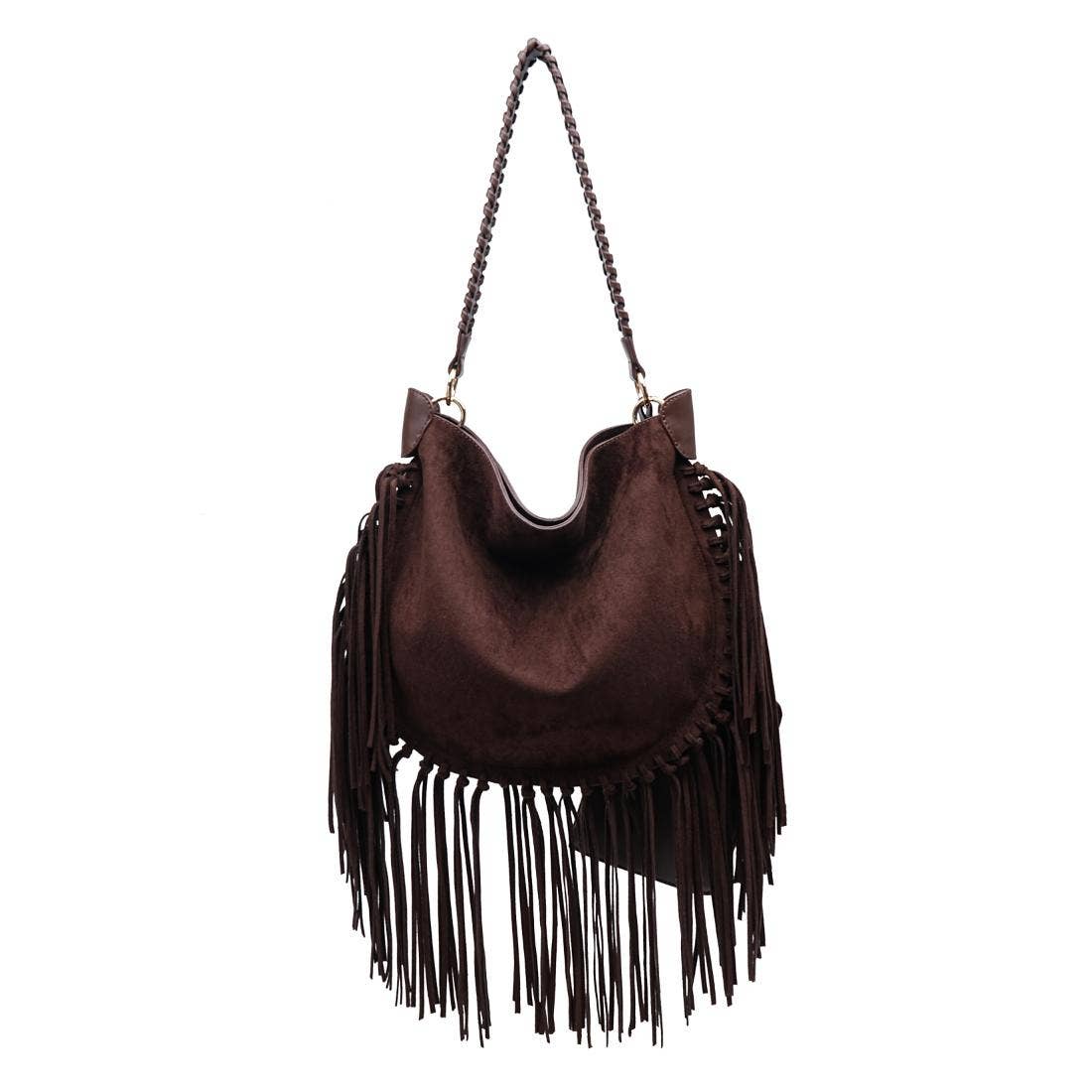 Folklore Hobo Suede Handbag with Fringe