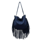 Folklore Hobo Suede Handbag with Fringe