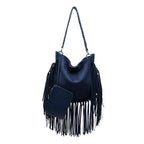 Folklore Hobo Suede Handbag with Fringe