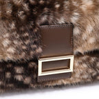 Beverly - Faux Fur Cow Print Shoulder Handbag
