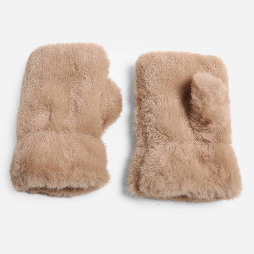 Fur Fingerless Gloves