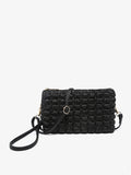 Black Riley puffer crossbody wristlet handbag, product photo