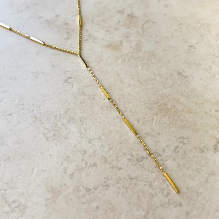 Water Resistant Gold Lariat Necklace