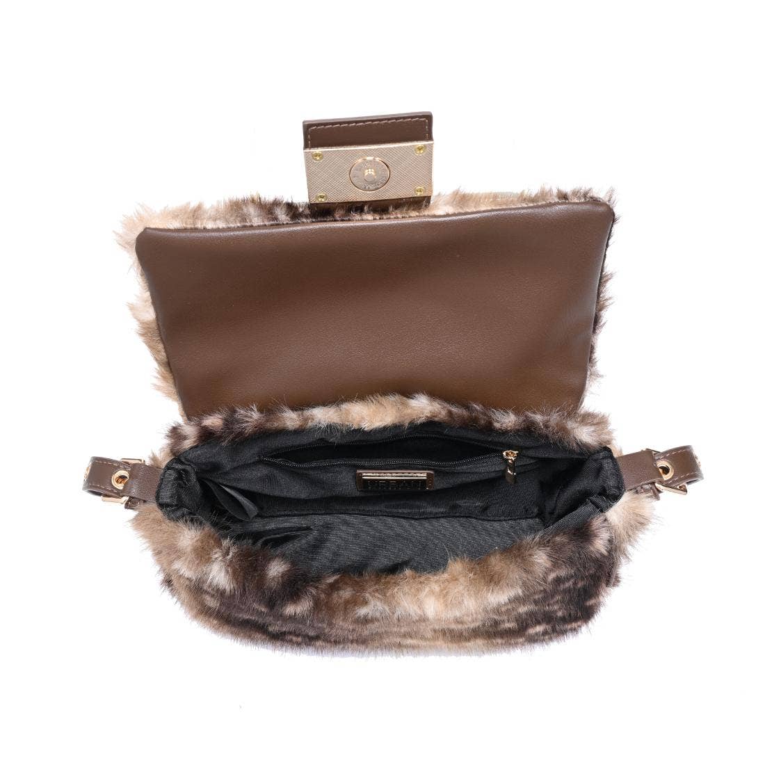 Beverly - Faux Fur Cow Print Shoulder Handbag