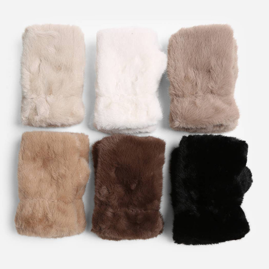 Fur Fingerless Gloves