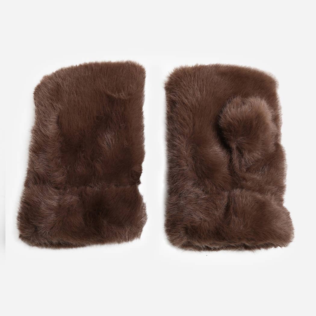Fur Fingerless Gloves