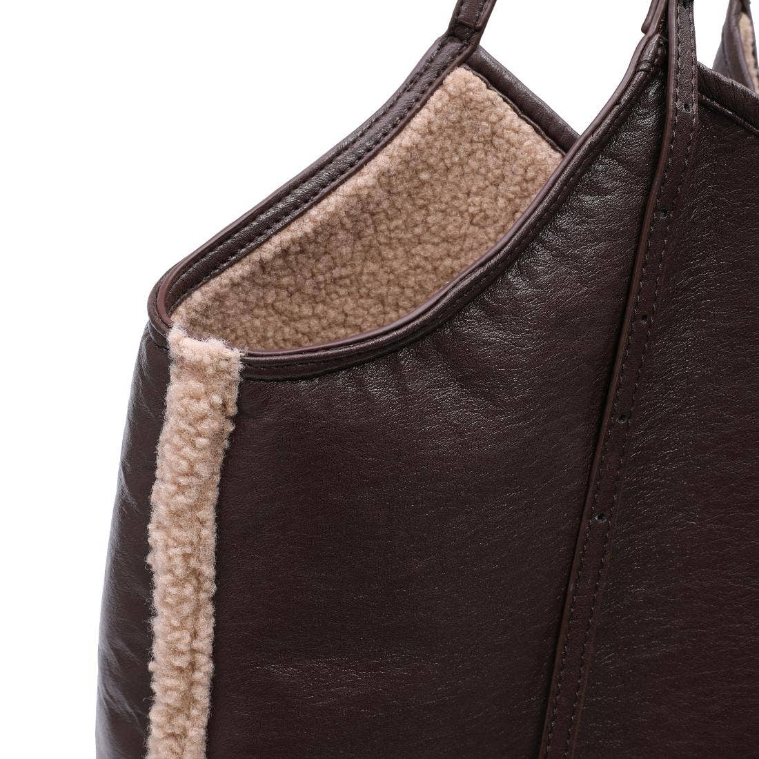 Beau  Reversible Coffee Tote  Leather Hand Bag