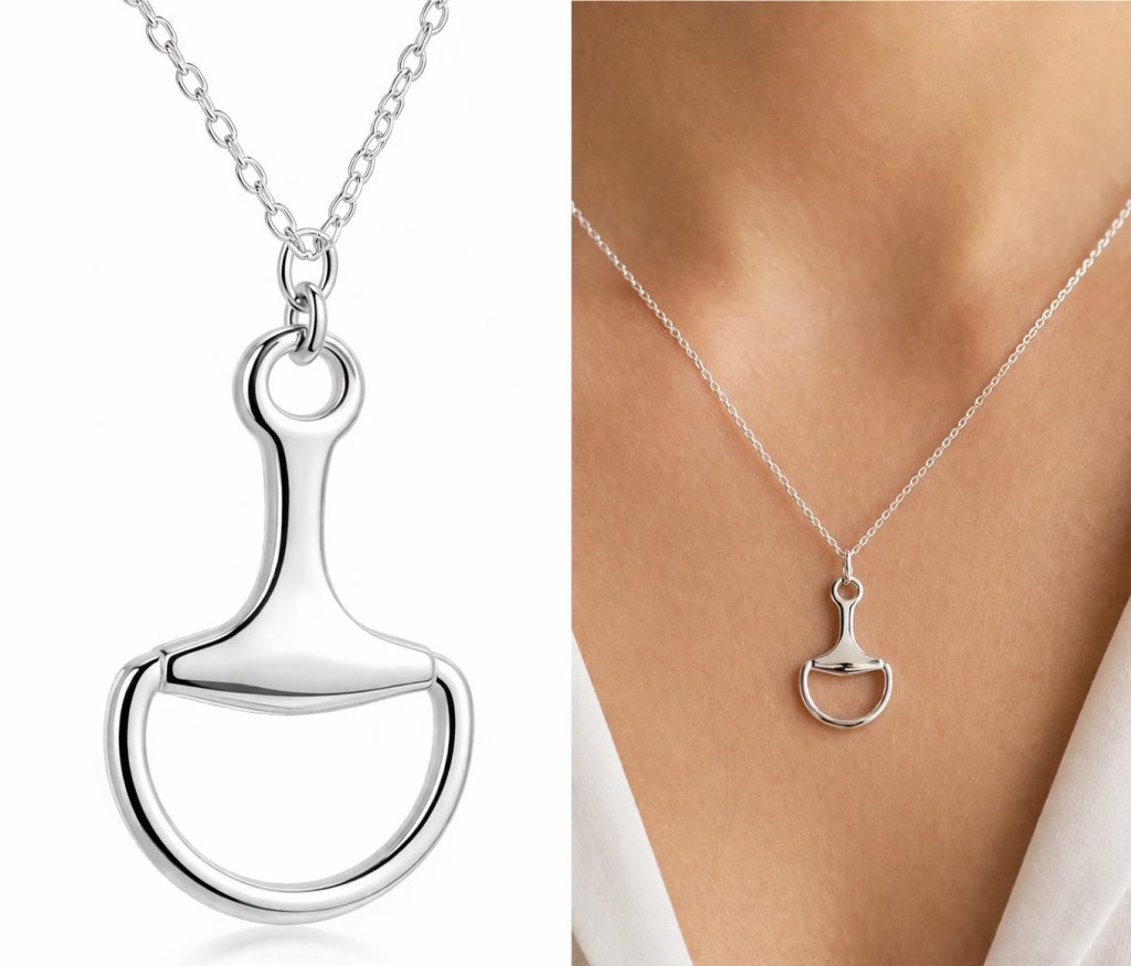 BABYBIT SILVER neclace CLOSEUP and on model