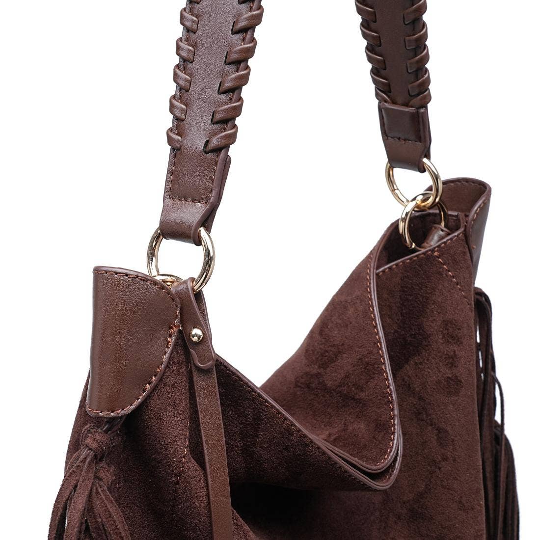 Folklore Hobo Suede Handbag with Fringe