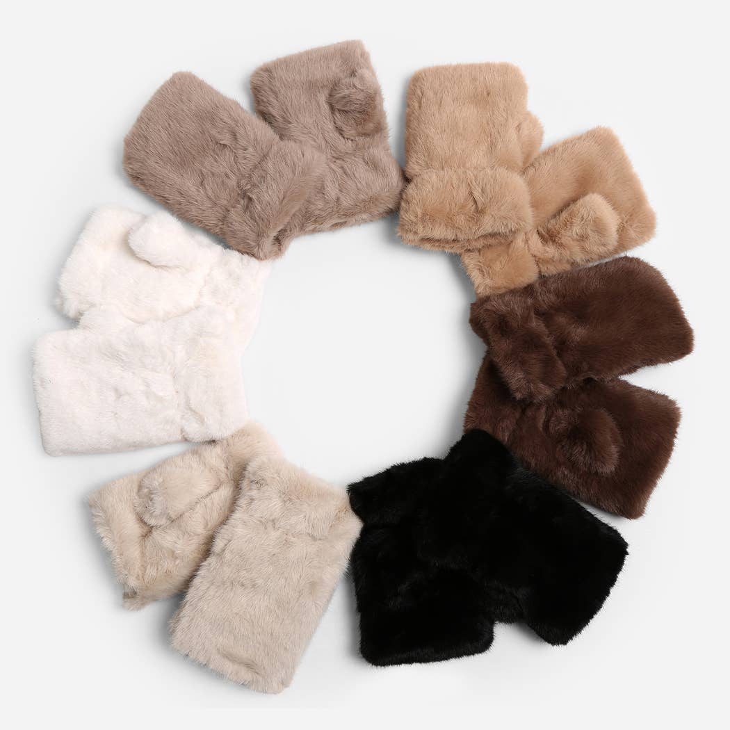 Fur Fingerless Gloves
