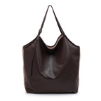 Beau  Reversible Coffee Tote  Leather Hand Bag