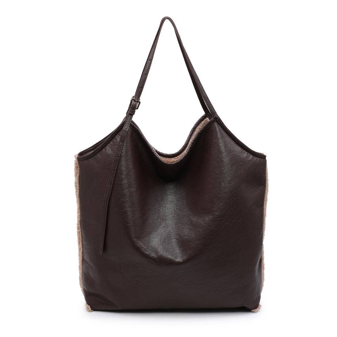 Beau  Reversible Coffee Tote  Leather Hand Bag