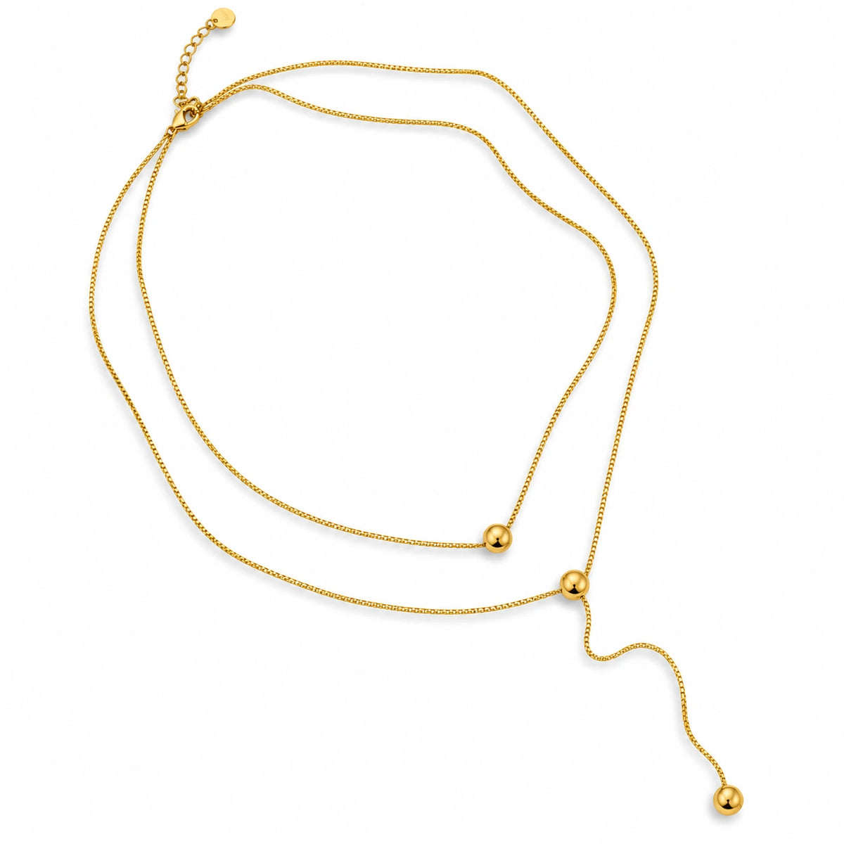 Water Resistant Gold Lariat Necklace