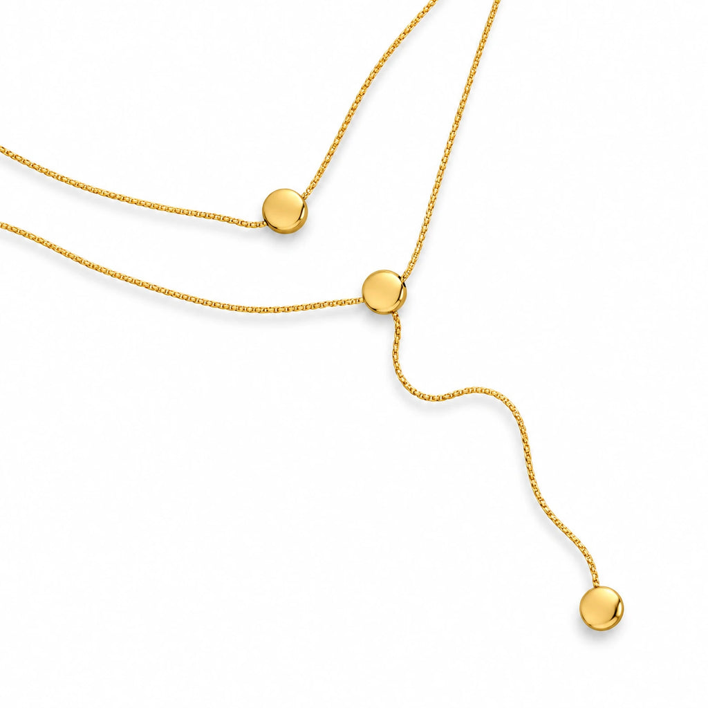 Water Resistant Gold Lariat Necklace