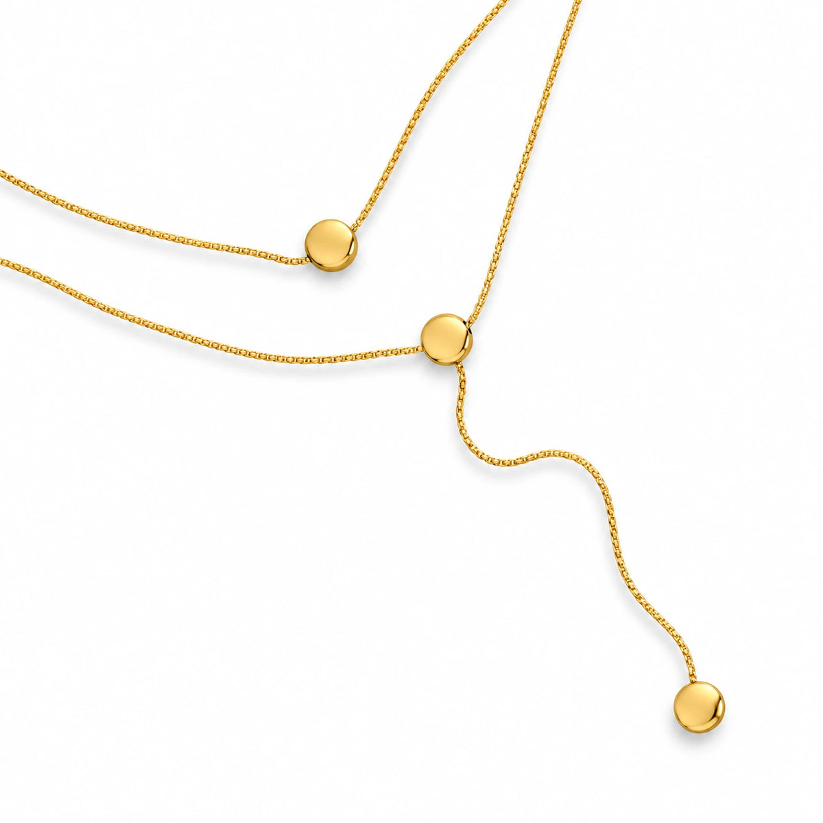 Water Resistant Gold Lariat Necklace