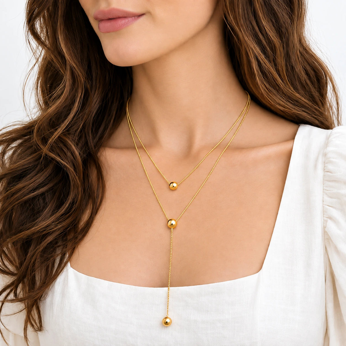Water Resistant Gold Lariat Necklace