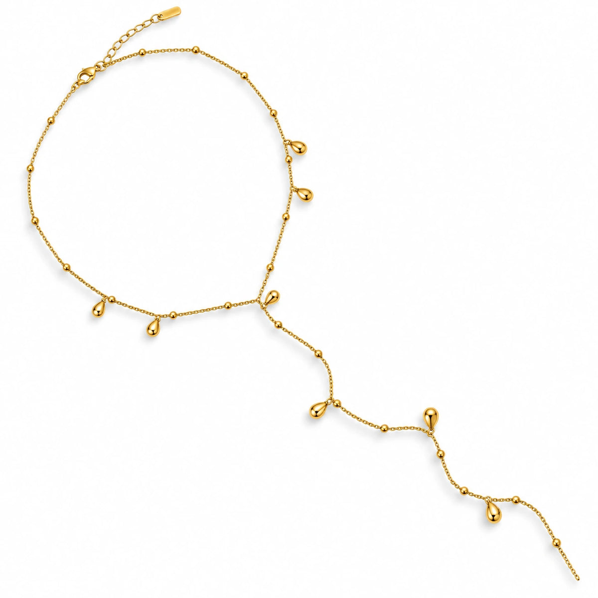 Water Resistant Teardrop Charm Lariat