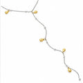 Water Resistant Two Tone Lariat Teardrop Necklace