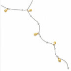 Water Resistant Two Tone Lariat Teardrop Necklace